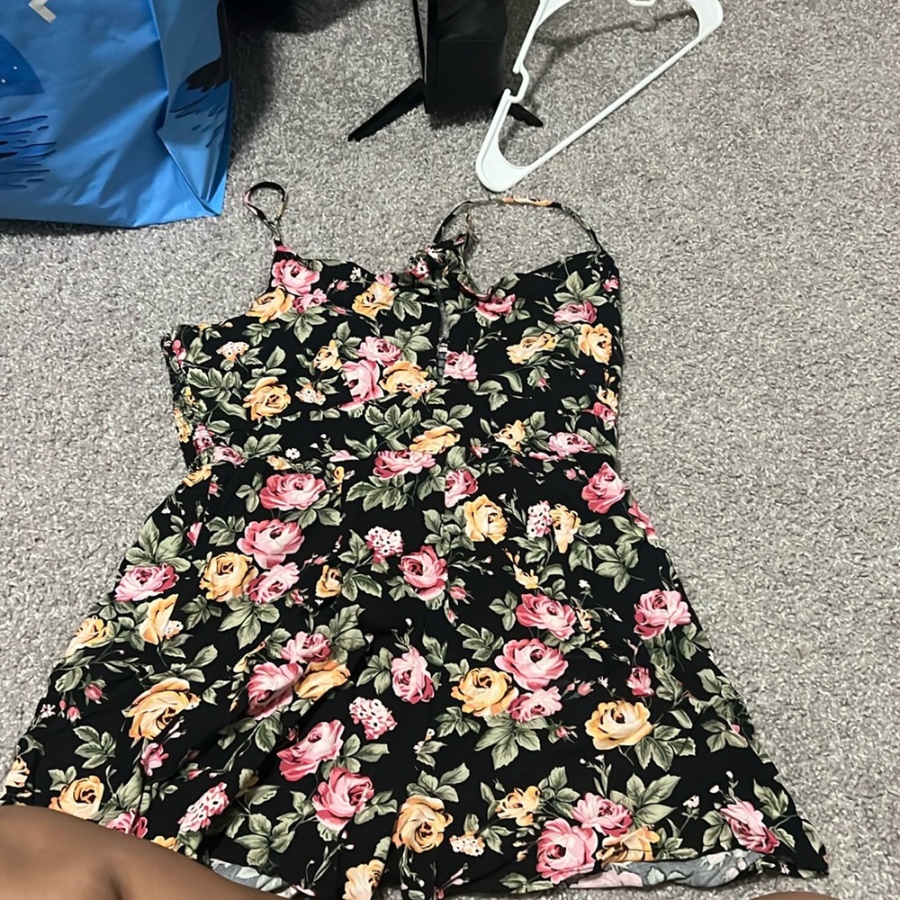 Pink and organs flower patters, Summer Romper